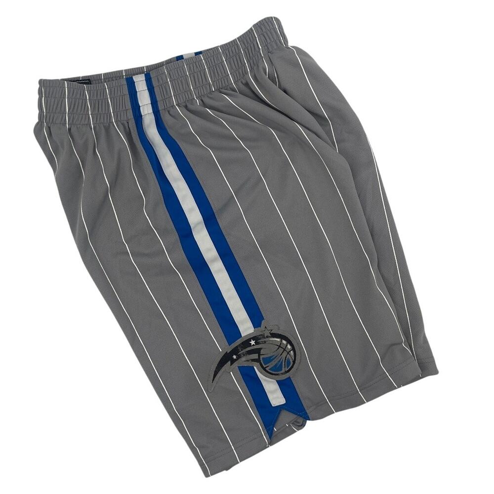 Vtg Y2K Adidas NBA Orlando Magic Mens Shorts Sz M Basketball Pinstripe Logo Gray